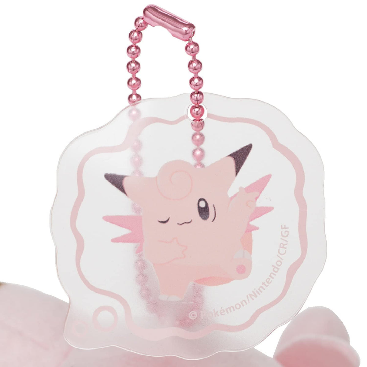 POKEMON CENTER ORIGINAL Plush Mascot Keychain Shinka No Ishi Clefairy & Moon Stone Clefable
