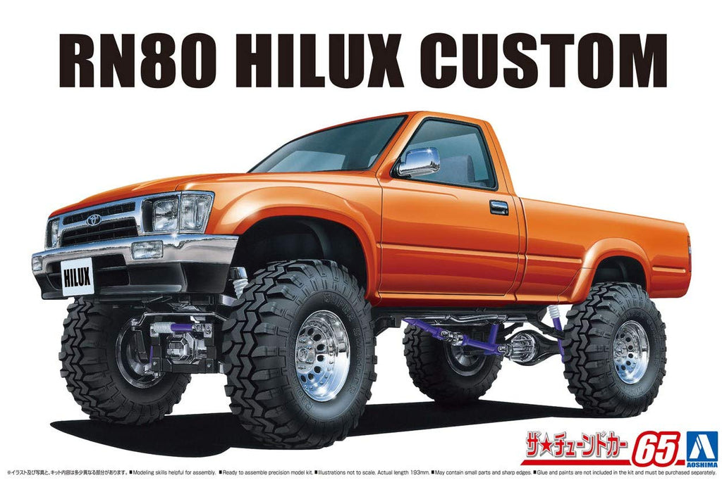 AOSHIMA The Tuned Car 1/24 Toyota Rn80 Hilux Long Bed Lift Up '95 Plastic Model