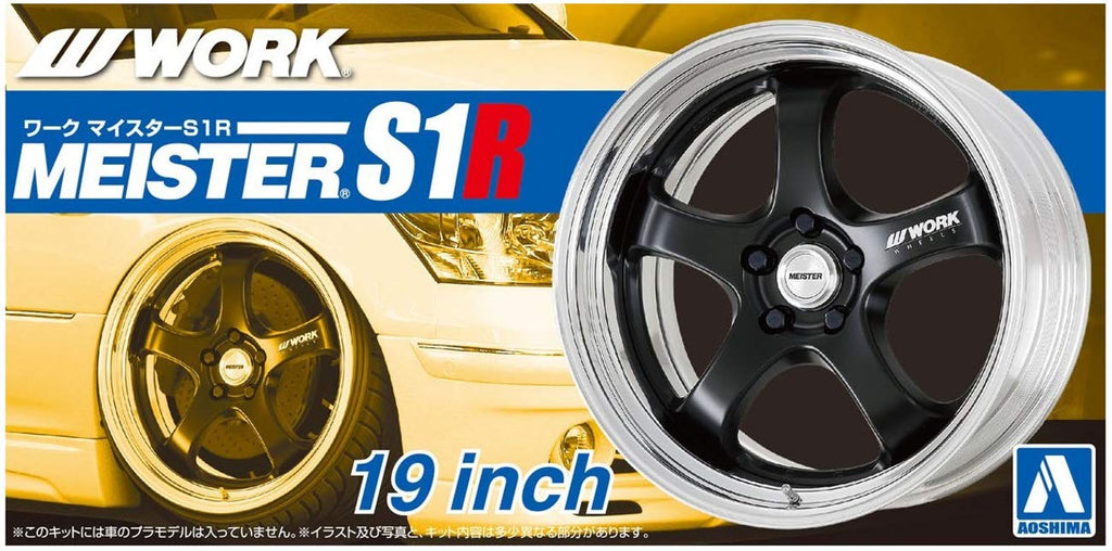 AOSHIMA Tuned Parts 1/24 Work Meister S1R 19Inch Tire & Wheel Set