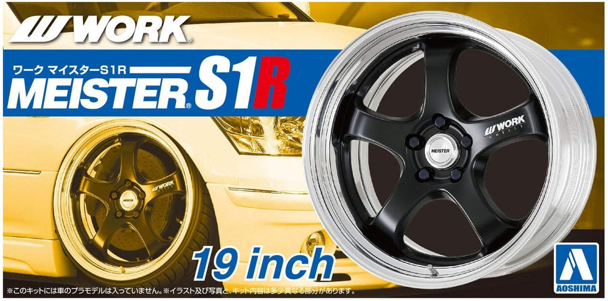 AOSHIMA Tuned Parts 1/24 Work Meister S1R 19Inch Tire & Wheel Set