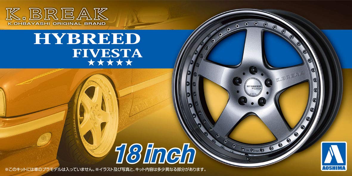 AOSHIMA - The Tuned Car 1/24 K-Break Hybreed Fivesta 18-Inch Tire & Wheel Set