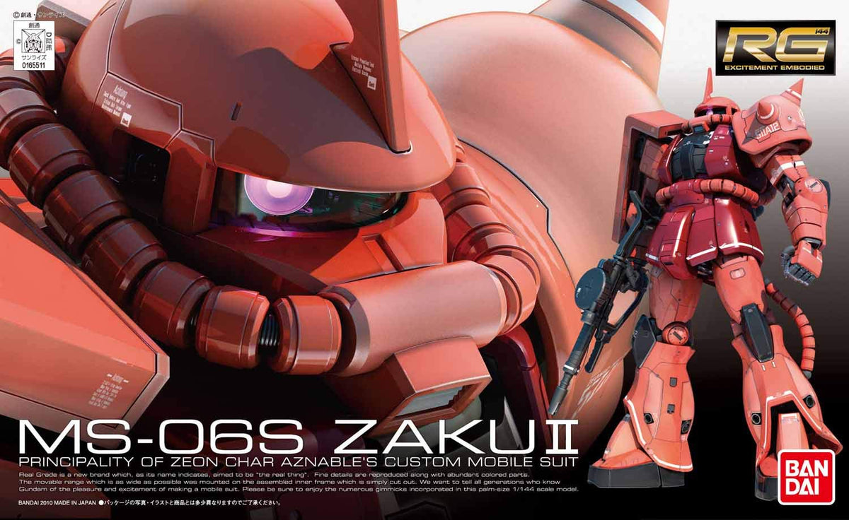 BANDAI Rg 02 Gundam Ms-06S Zaku Ii 1/144 Scale Kit