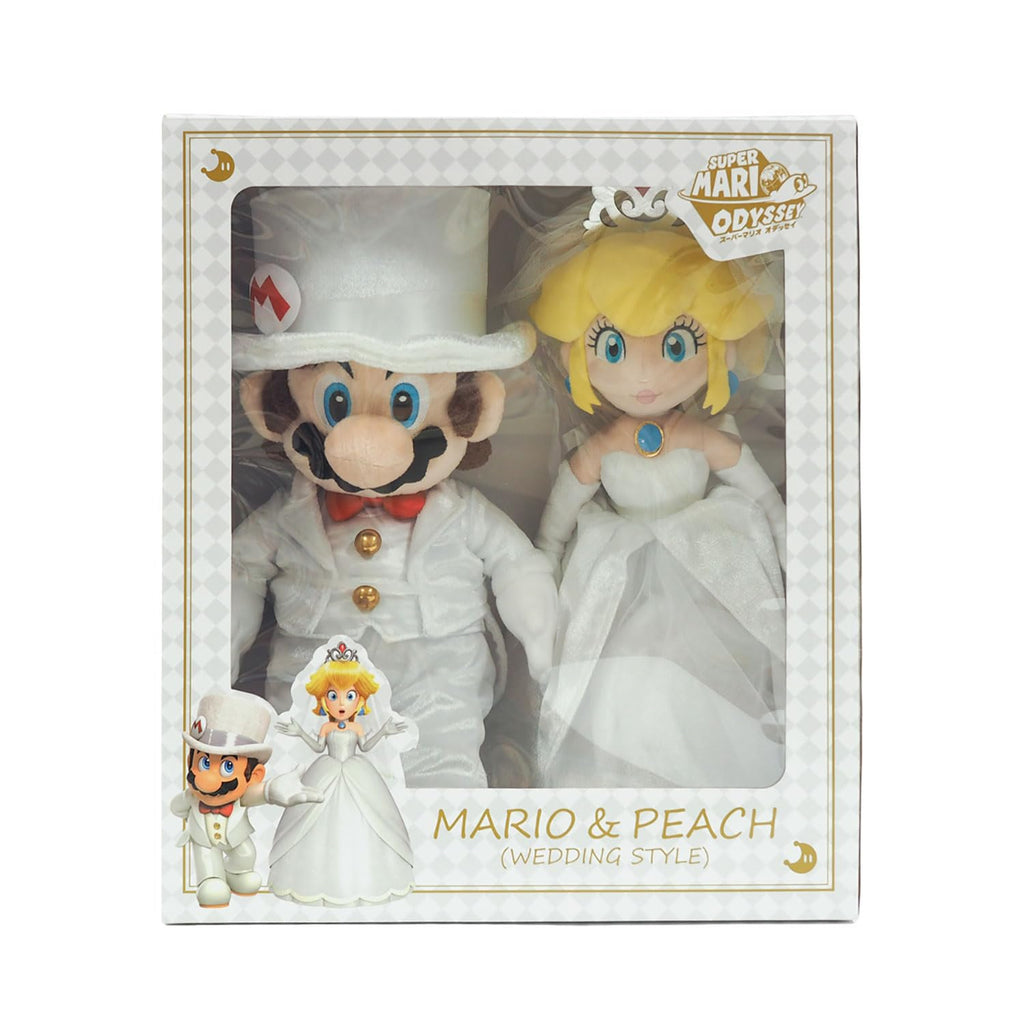 Sanei Boeki Super Mario Odyssey Mario & Peach Wedding Set Plush Toy 34.5x18x40cm