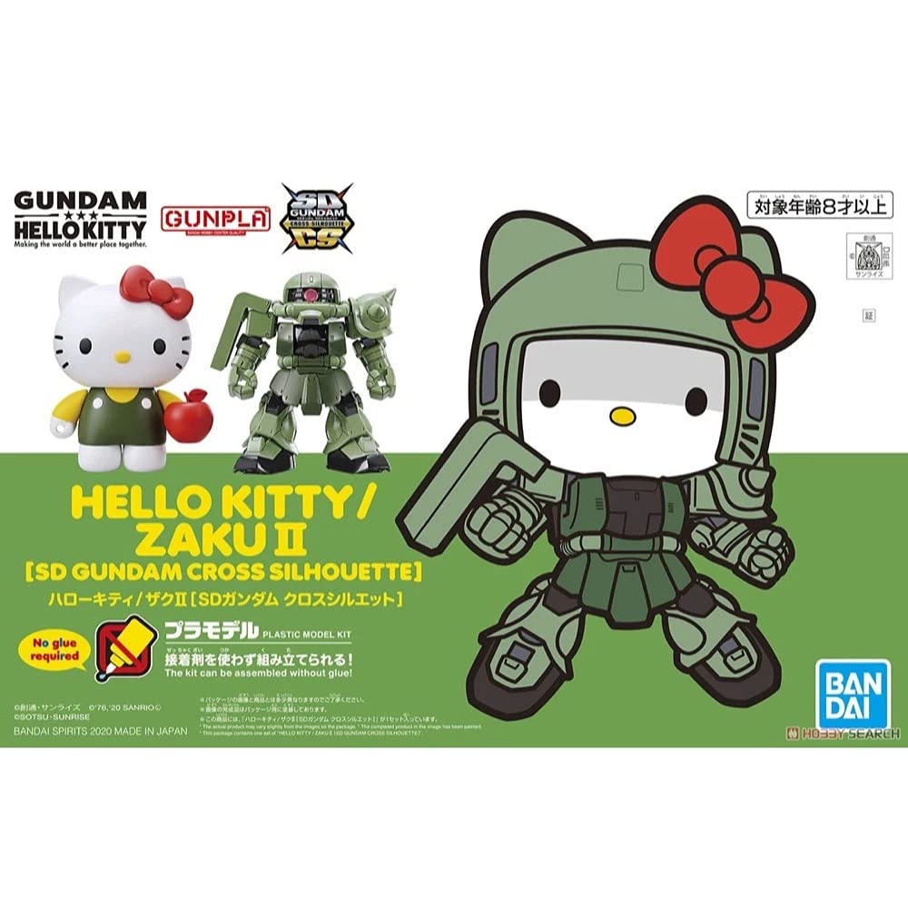 BANDAI Sd Gundam Cross Silhouette Hello Kitty/ Zaku Ii Plastic Model