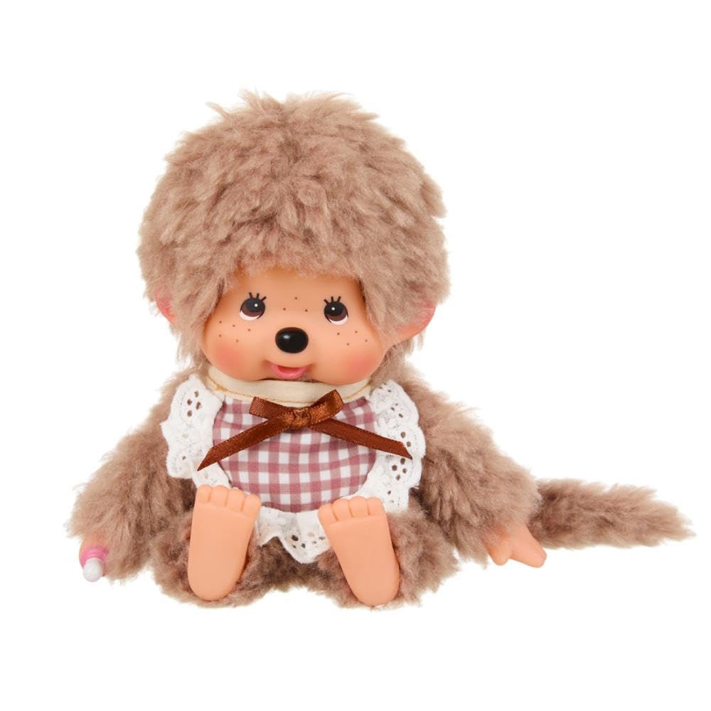 Sekiguchi Fluffy Sweet Brown Monchhichi Doll 201280 - Soft Plush Toy