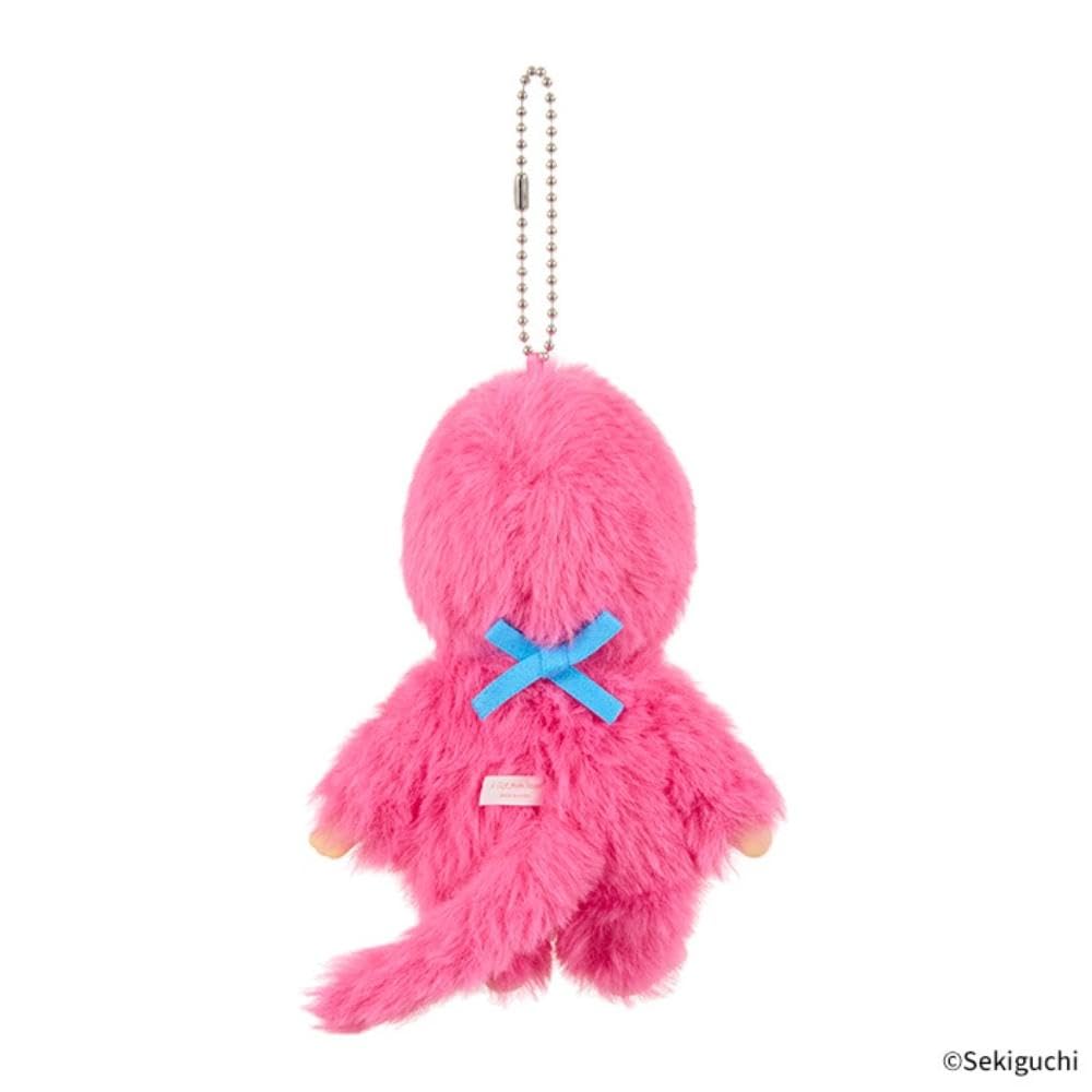 Sekiguchi Monchichi Colors Keychain Plush Toy - Berry Pink Edition