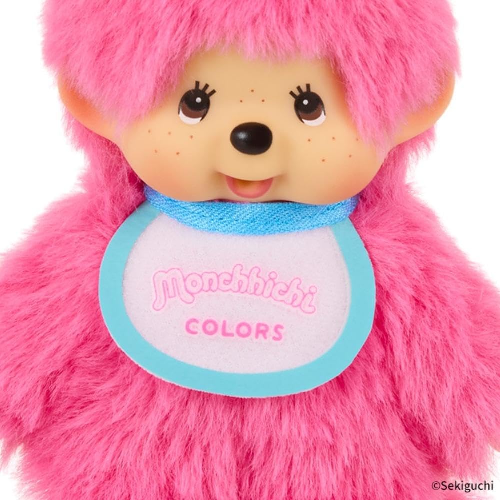 Sekiguchi Monchichi Colors Keychain Plush Toy - Berry Pink Edition