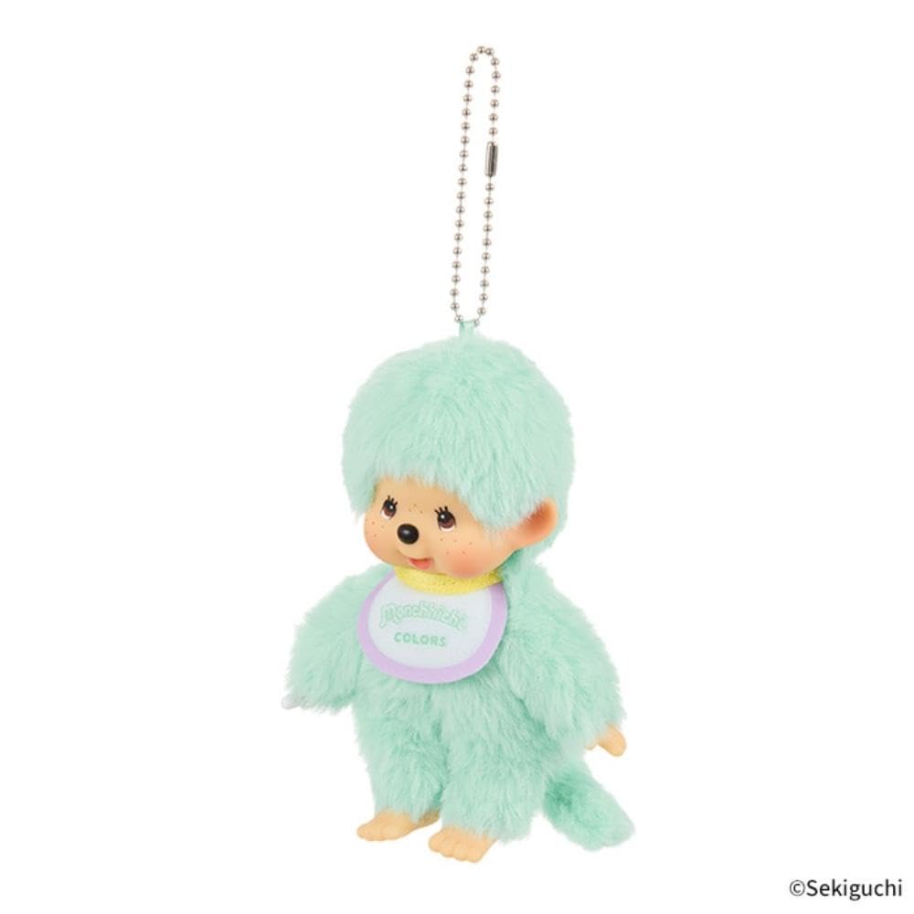 Sekiguchi Monchichi Mint Green Plush Keychain - Soft & Colorful Accessory