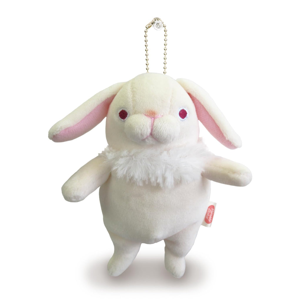 Shinada Global Mochi Series Mini White Lop Ear Rabbit Plush 7x5x14cm Mous-0088Rwh