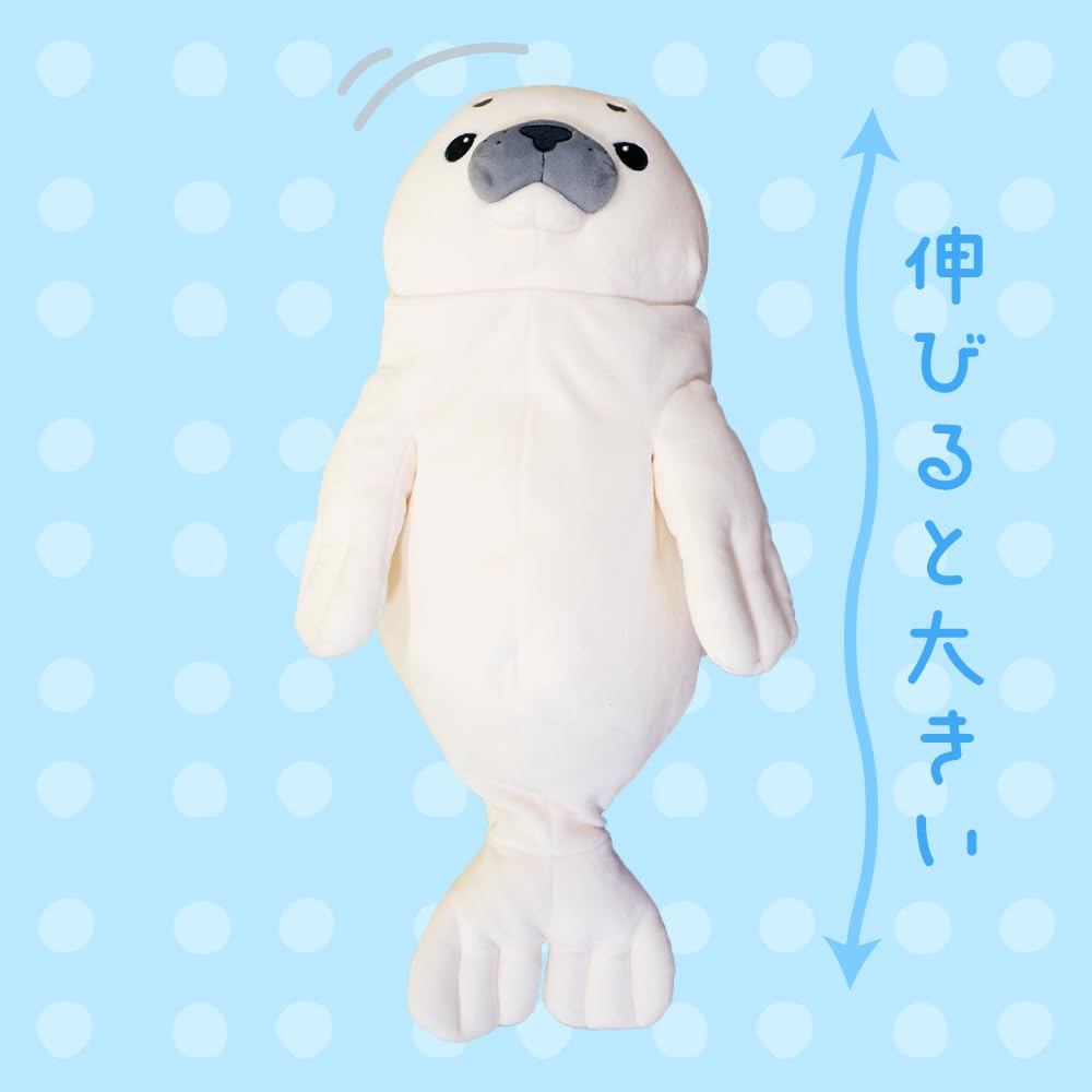 Shinada Global Mini Mochi Seal Grey Stuffed Animal 7x5x14cm - Moaz-0088G