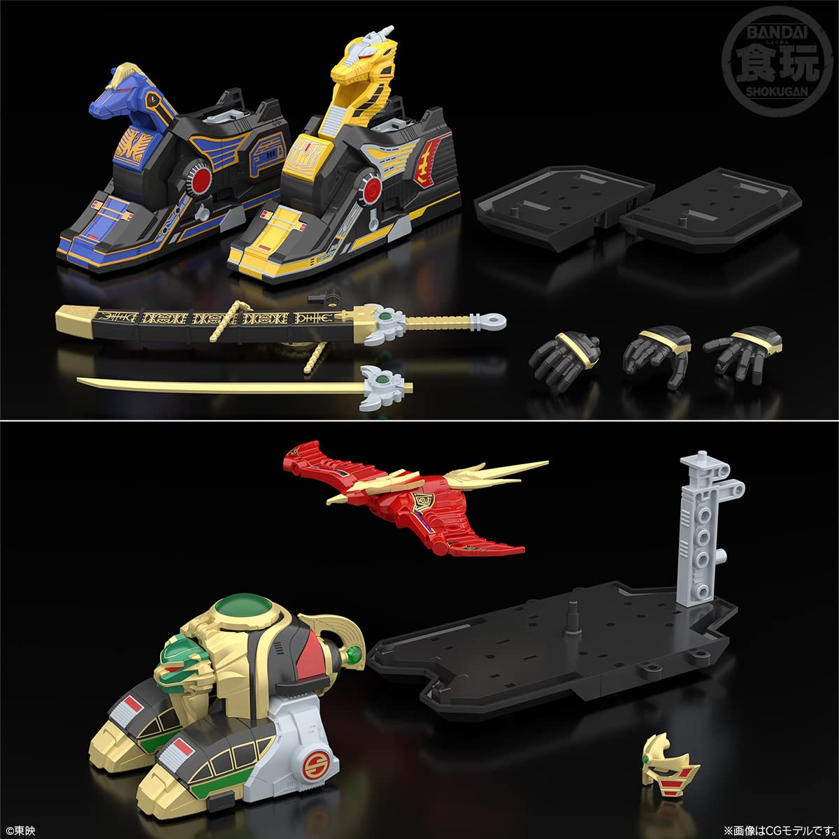 Bandai Japan Smp Five-Star Coalescence Dalian King Candy Toy 3Pcs + Ramune Candy Gosei Sentai Dairanger