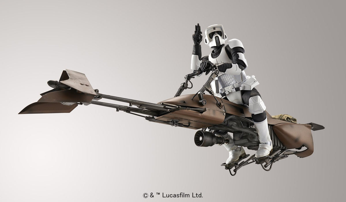 Bandai Spirits Star Wars Scout Trooper & Speeder Bike 1/12 Scale Plastic Model -