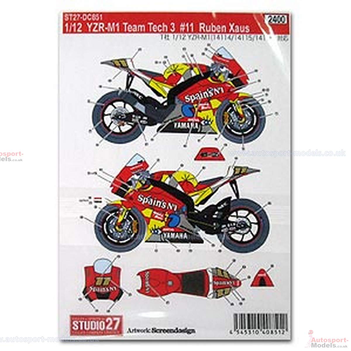 Studio27 1/12 Yamaha Yzr-M1 Tech3 #5 2005 Japanese Yamaha Motorbike Model Decal