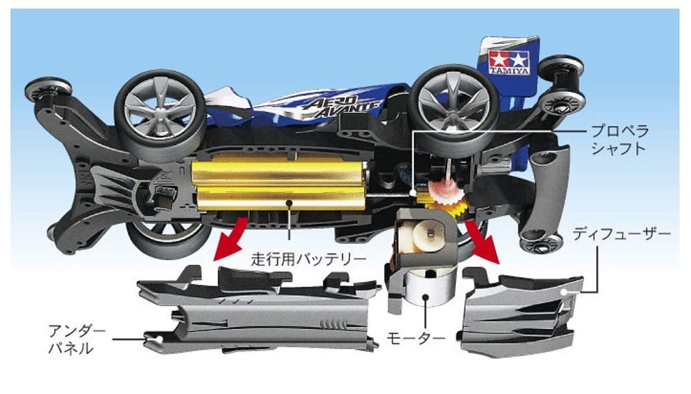 TAMIYA 18701 Mini 4Wd Rev Series Aero Avante Ar Chassis 1/32