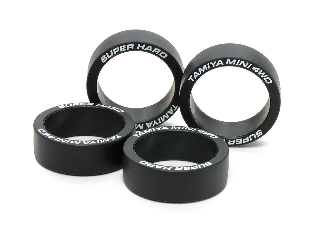 TAMIYA 95374 Mini 4Wd Super Hard Large Dia. Low-Profile Tires Black