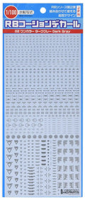 HIQPARTS 1/100 Rb02 Caution Mark Decal Dark Gray