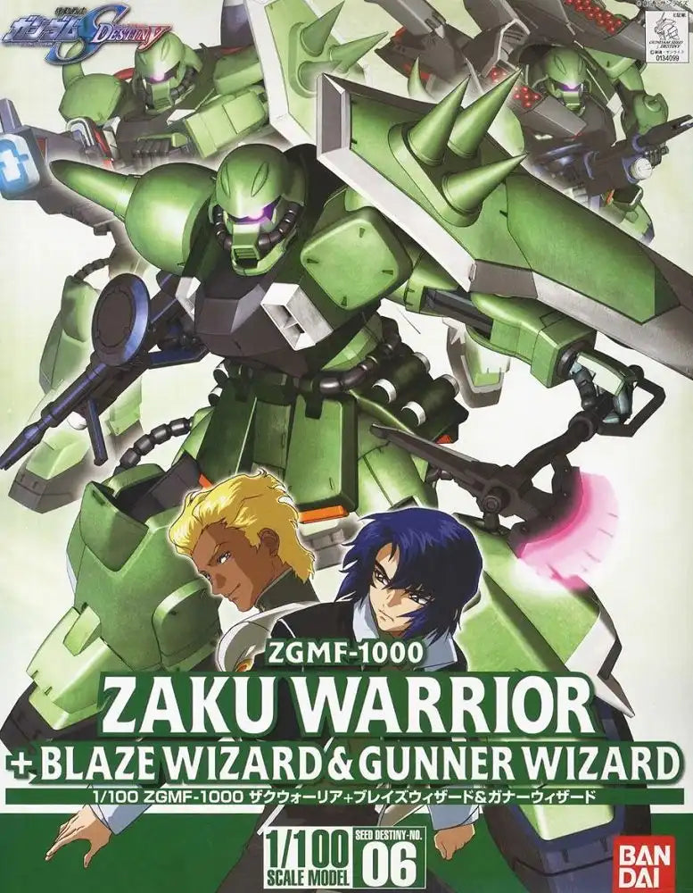 BANDAI 340993 Hg Gundam Seed Destiny Zaku Warrior + Blaze & Gunner Wizard 1/100 Scale Kit