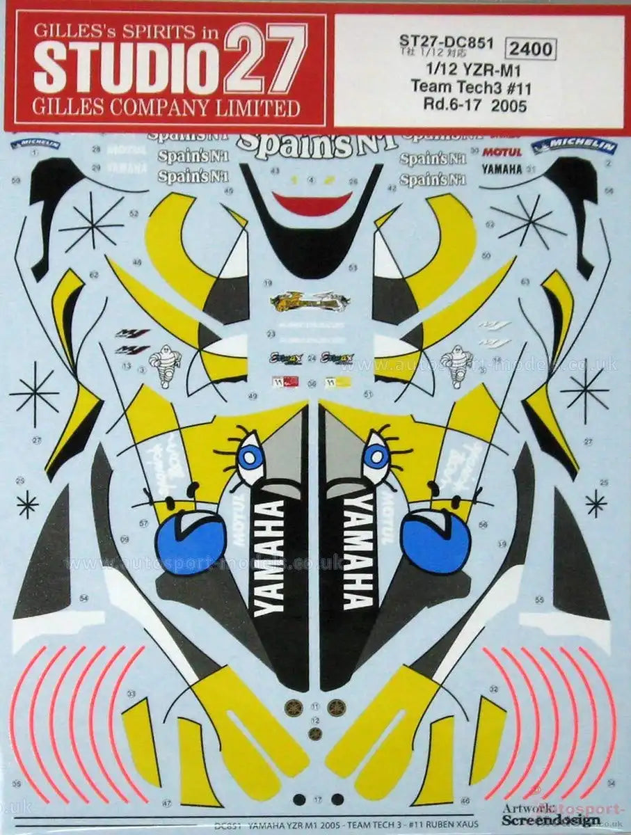 Studio27 1/12 Yamaha Yzr-M1 Tech3 #5 2005 Japanese Yamaha Motorbike Model Decal
