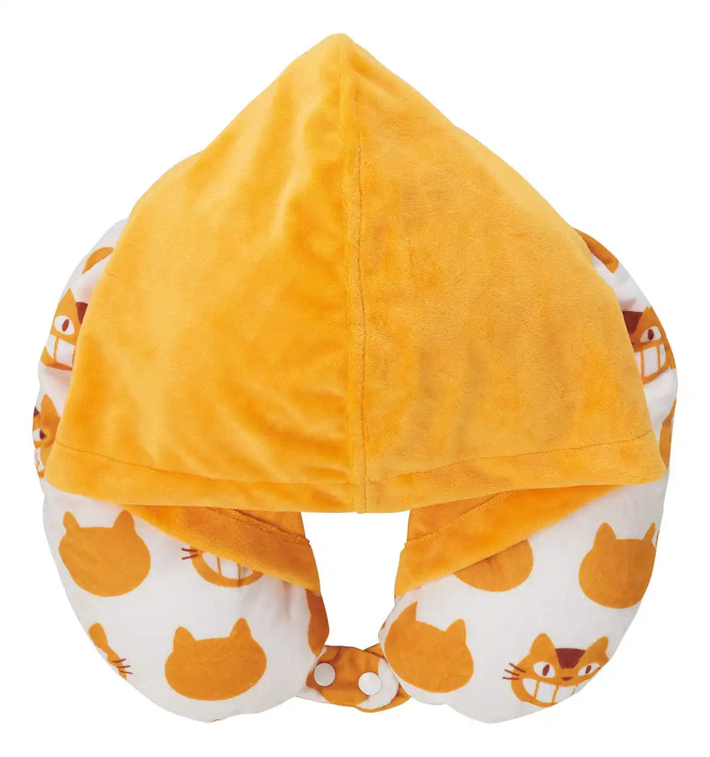 Marushin Japan Hooded Neck Pillow Ghibli My Neighbor Totoro Nekobus Beaded Reversible